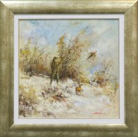 Almási László Vadászat télen 50x50
